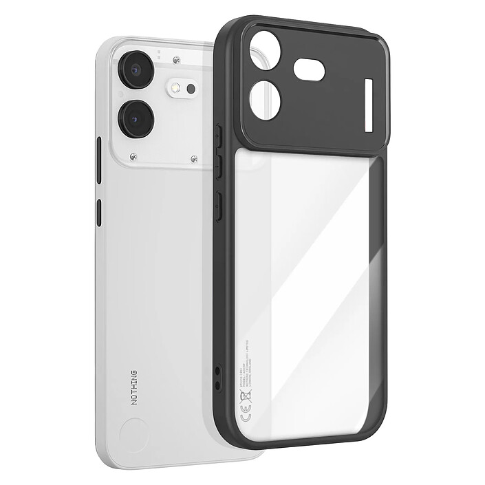 Coque pour Nothing Phone (4b) avec Bouclier Caméra Anti Décoloration Noir / Transparent pas cher