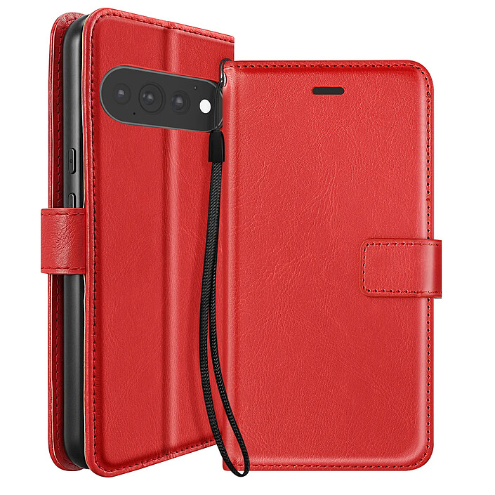 Mayaxess Étui Portefeuille pour Google Pixel 11 Pro avec Dragonne et Fonction Support Rouge