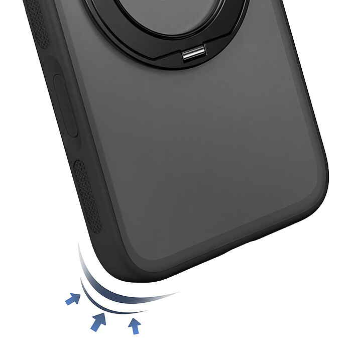 Générique Coque MagSafe pour iPhone 18 Pro avec Dos Translucide et Anneau Rotatif Noir / Transparent pas cher
