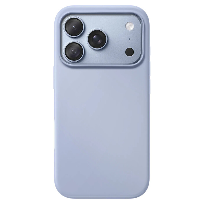 Coque MagSafe pour iPhone 18 Pro en Silicone avec Bords Relevés Bleu
