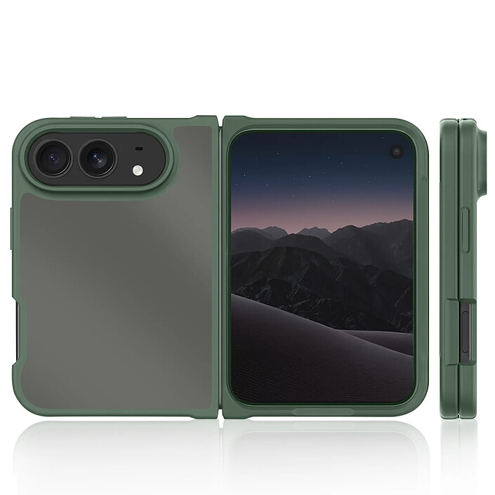 Acheter Coque pour iPhone Duo Antichoc avec Dos Rigide Givré et Cadre Souple Renforcé Vert