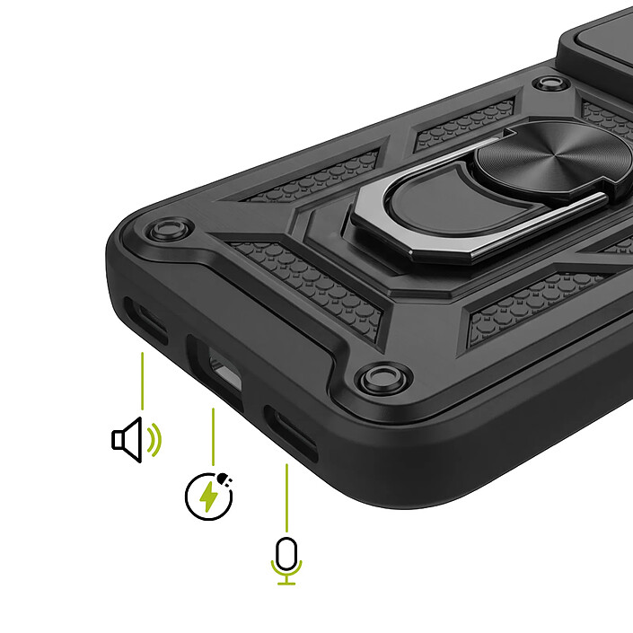 Acheter Mayaxess Coque pour Pixel 11 / 11 Pro avec Cache Caméra Coulissant et Bague Magnétique Noir