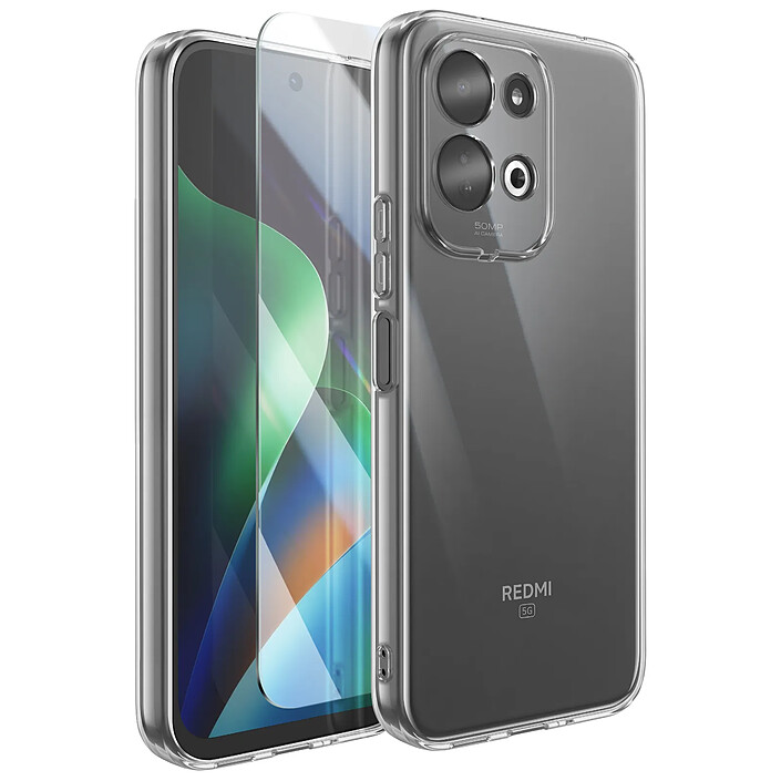 Mayaxess Pack de Protection pour Redmi 17 avec Coque et Verre Trempé Transparent