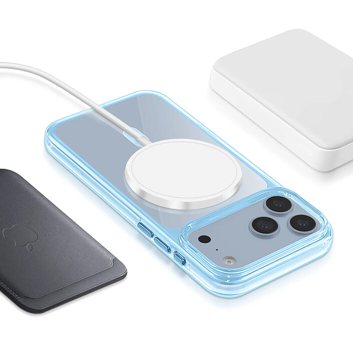 Acheter Générique Coque MagSafe pour iPhone 18 Pro Protection Rigide Anti-jaunissement Bleu polaire