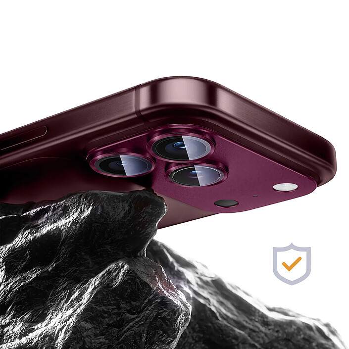 Avis Protection Caméra pour iPhone 18 Pro en Verre Trempé avec Cadre Titane Bordeaux