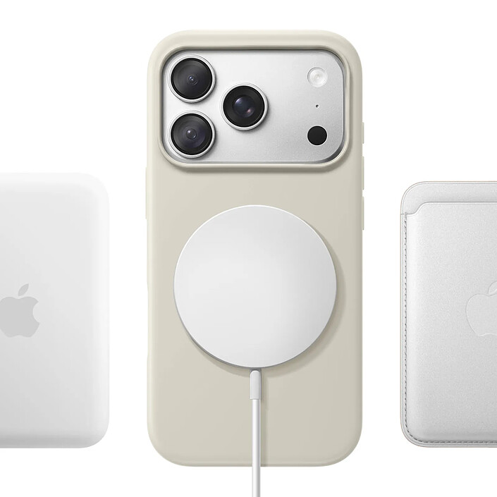 Avis Coque MagSafe pour iPhone 18 Pro en Silicone avec Bords Relevés Beige