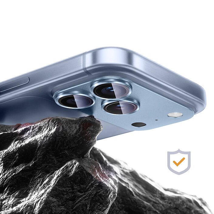 Avis Protection Caméra pour iPhone 18 Pro Max en Verre Trempé avec Cadre Titane Bleu clair