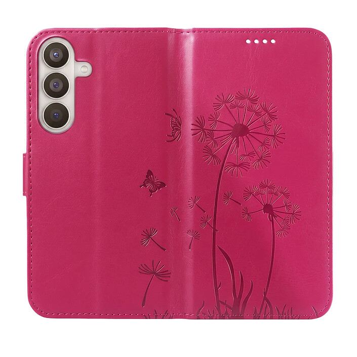 Acheter Zanaé Étui Portefeuille pour Galaxy S26 Premium Design Fleurs Papillon Fuchsia