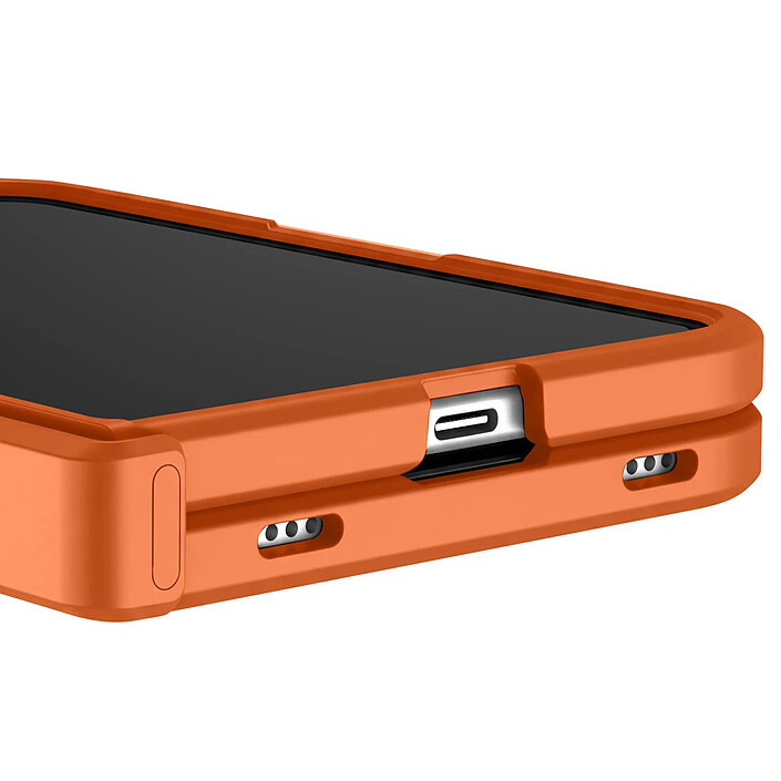 Générique Coque pour iPhone Duo Compatible MagSafe avec Support Béquille Orange pas cher