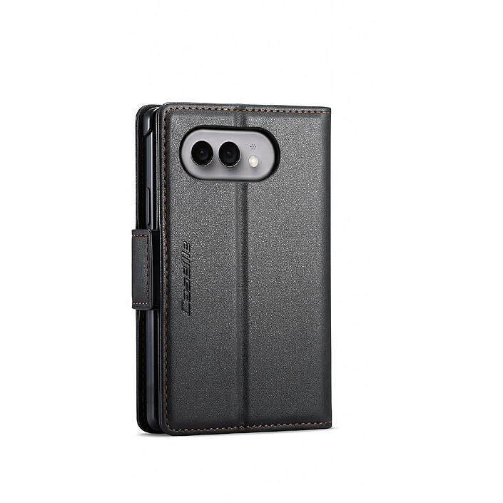 Caseme Étui Portefeuille pour iPhone Duo Effet Cuir avec Support et Anti-RFID Noir