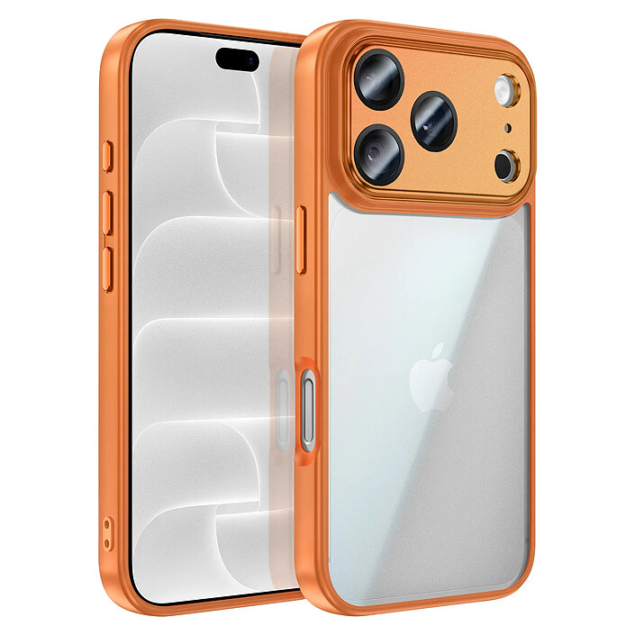 Générique Coque pour iPhone 18 Pro Antichoc Hybride avec Protection Caméra Orange