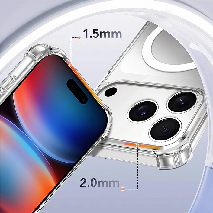 Acheter Coque MagSafe pour iPhone 18 Pro Max avec Verre Trempé et Protection Caméra Transparent