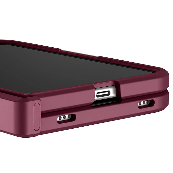 Générique Coque pour iPhone Duo Compatible MagSafe avec Support Béquille Bordeaux pas cher