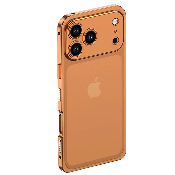 Protection Design pour iPhone 18 Pro Antichoc avec Protection Caméra Intégré Orange