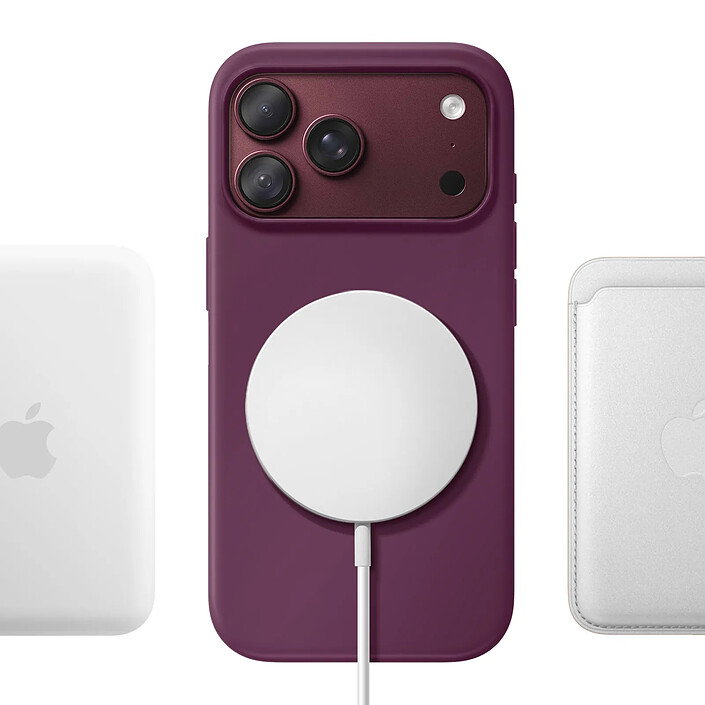 Avis Coque MagSafe pour iPhone 18 Pro Max en Silicone avec Bords Relevés Violet foncé