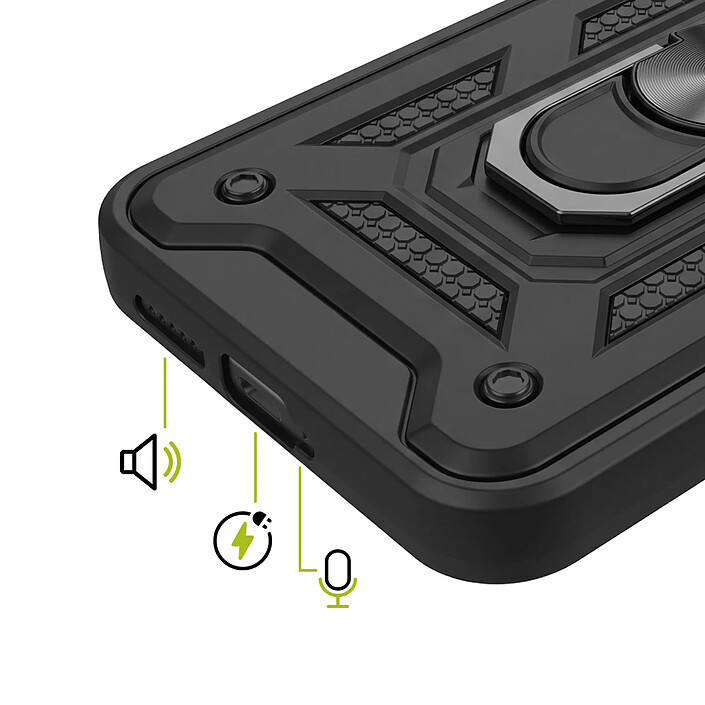 Acheter Mayaxess Coque pour Redmi 17 avec Cache Caméra Coulissant et Bague Magnétique Noir