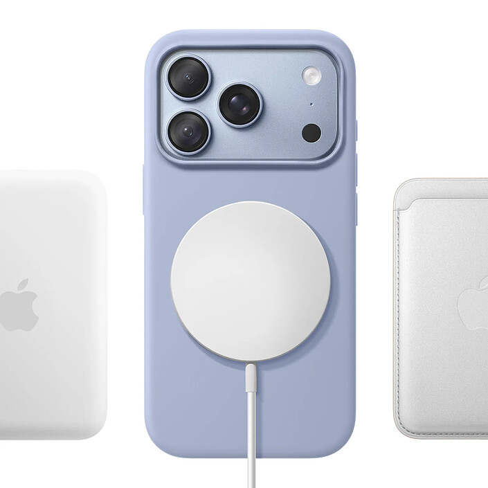 Avis Coque MagSafe pour iPhone 18 Pro en Silicone avec Bords Relevés Bleu