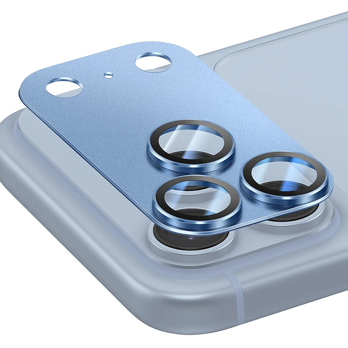 Acheter Protection Caméra pour iPhone 18 Pro Max en Verre Trempé Conception Monobloc Bleu clair