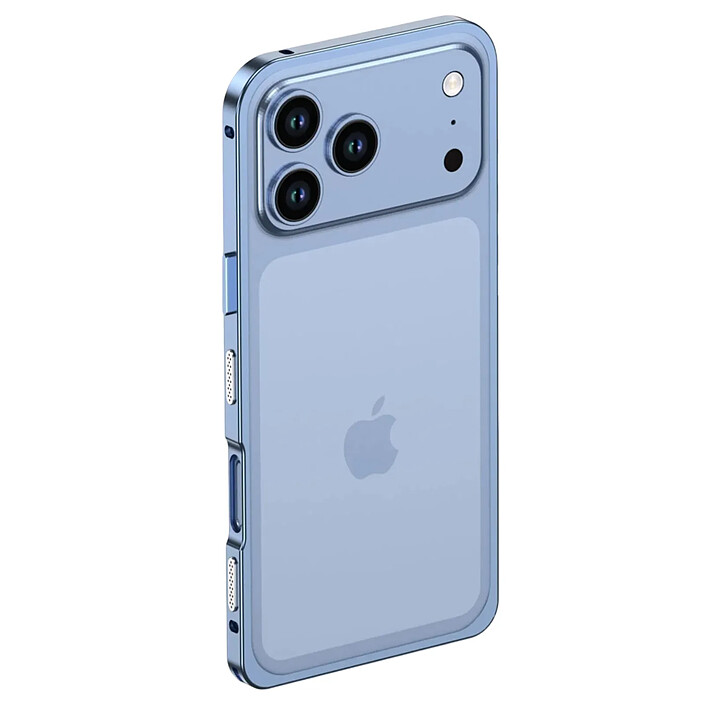 Protection Design pour iPhone 18 Pro Antichoc avec Protection Caméra Intégré Bleu