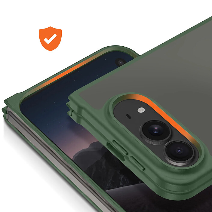 Avis Coque pour iPhone Duo Antichoc avec Dos Rigide Givré et Cadre Souple Renforcé Vert