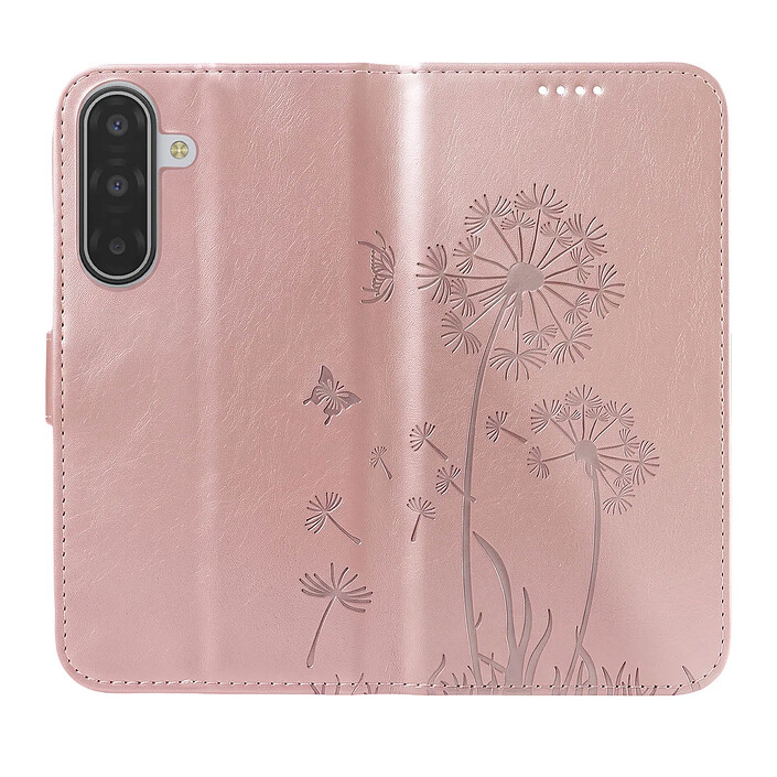 Acheter Zanaé Étui Portefeuille pour Galaxy A17 Premium Design Fleurs Papillon Rose champagne