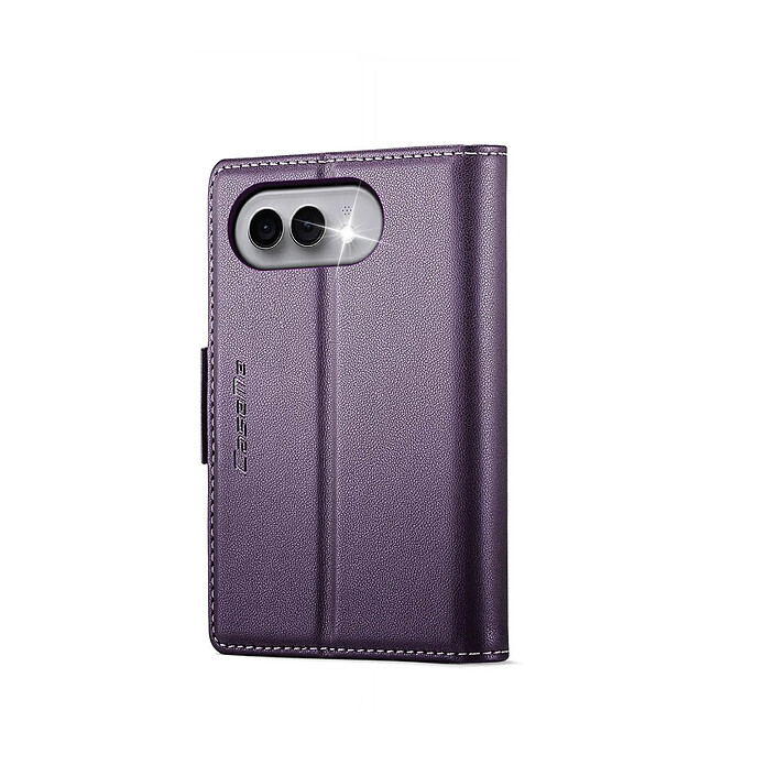 Caseme Étui Portefeuille pour iPhone Duo Effet Cuir avec Support et Anti-RFID Violet