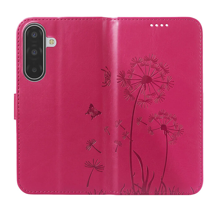 Acheter Zanaé Étui Portefeuille pour Galaxy A17 Premium Design Fleurs Papillon Fuchsia