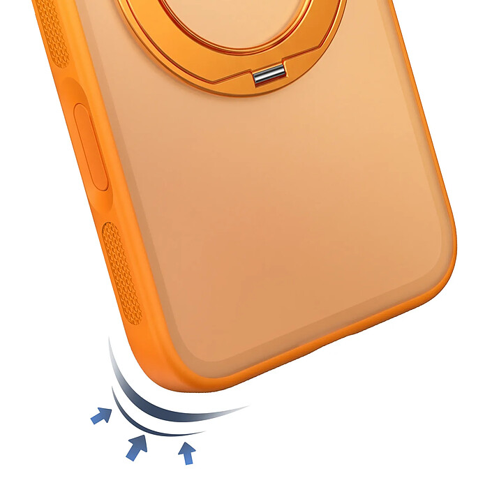 Générique Coque MagSafe pour iPhone 18 Pro avec Dos Translucide et Anneau Rotatif Orange pas cher