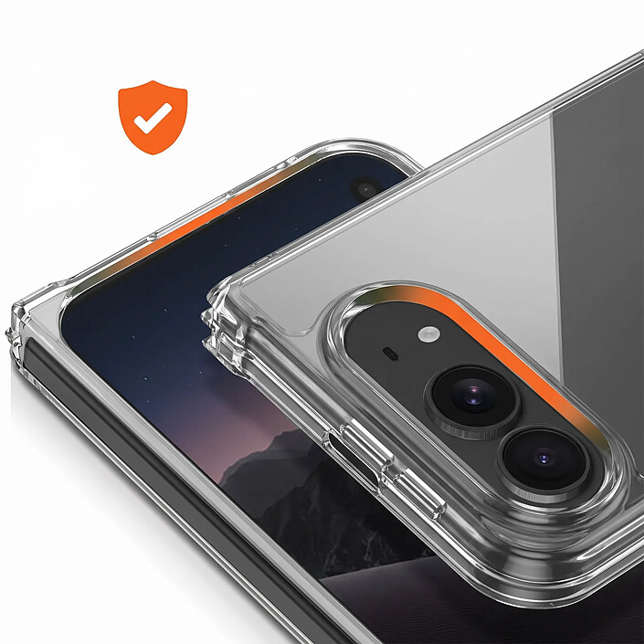 Avis Coque pour iPhone Duo Antichoc avec Dos Rigide Givré et Cadre Souple Renforcé Transparent