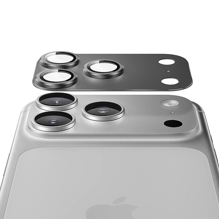 Acheter Protection Caméra pour iPhone 18 Pro Max en Verre Trempé avec Cadre Titane Gris foncé