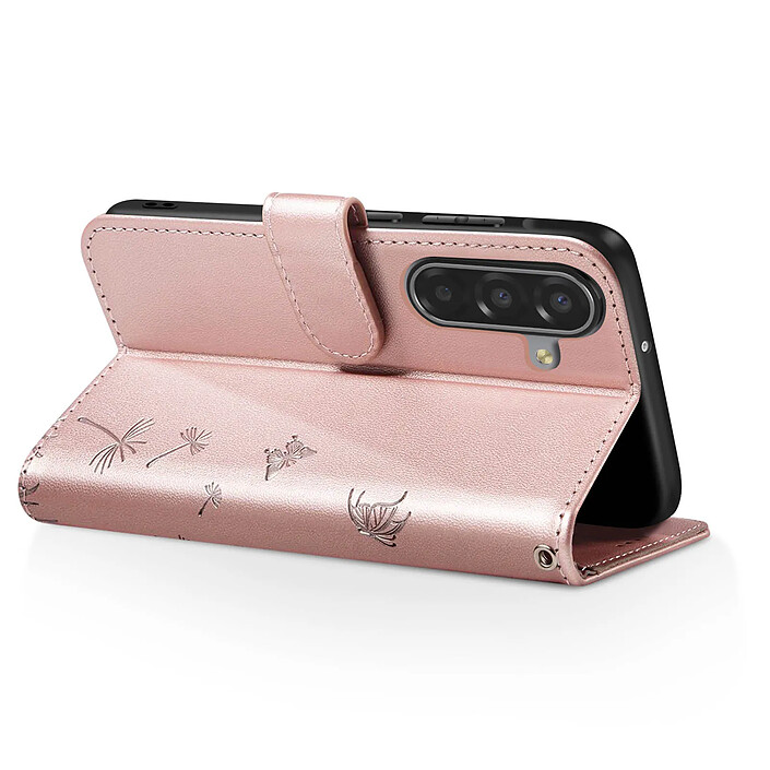 Avis Zanaé Étui Portefeuille pour Galaxy A17 Premium Design Fleurs Papillon Rose champagne