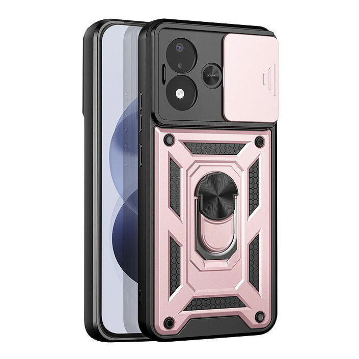 Coque pour Redmi Note 17 avec Anneau Support et Cache Caméra Coulissant Bleu nuit
