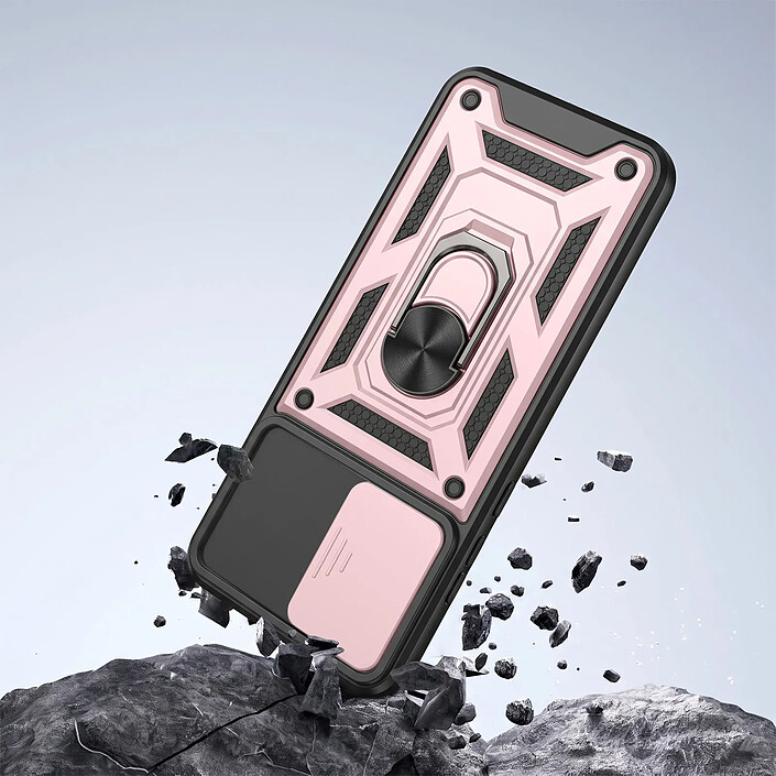 Coque pour Redmi Note 17 Pro avec Anneau Support et Cache Caméra Coulissant Noir pas cher