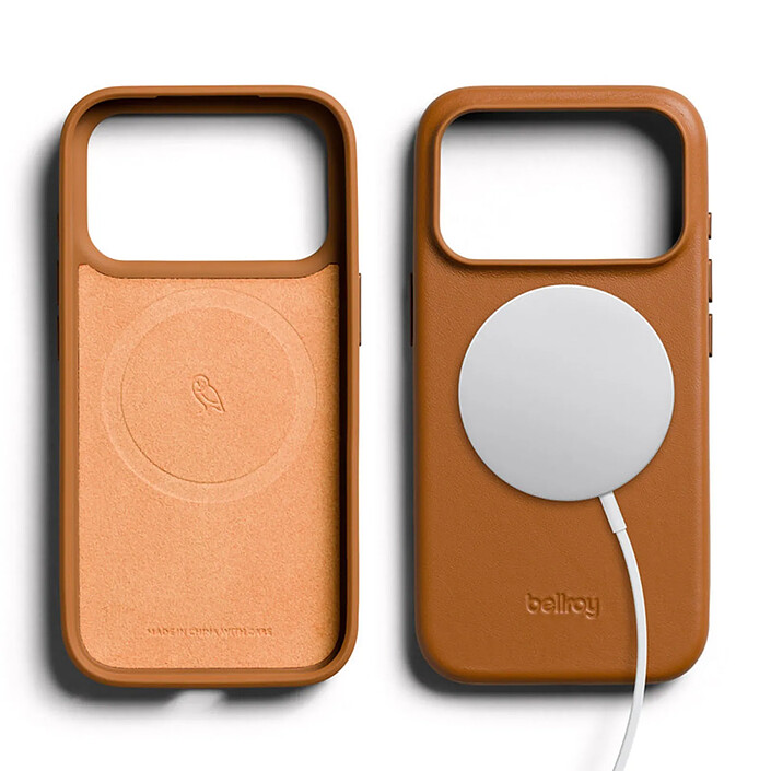 Acheter Générique Coque MagSafe pour iPhone 18 Pro / iPhone 17 Pro en Cuir Série Leather Camel