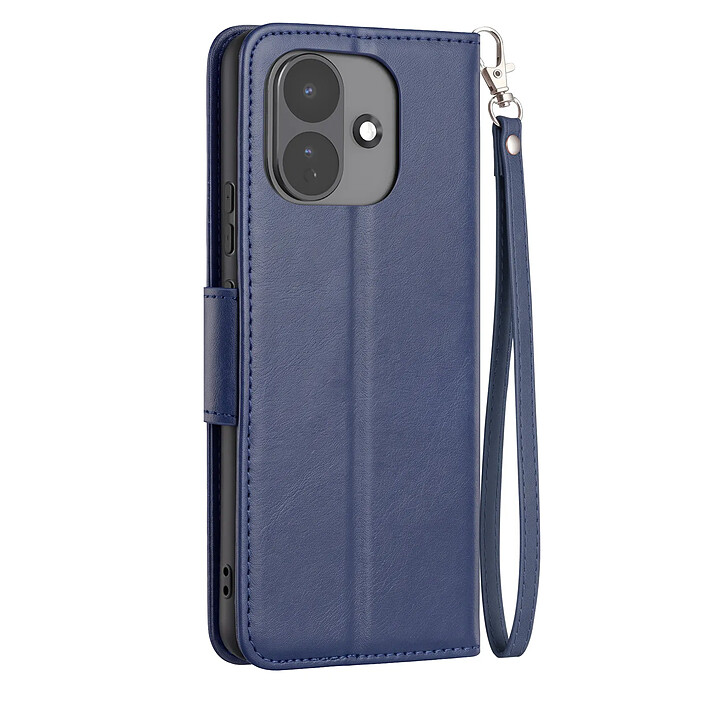 Étui Portefeuille pour Redmi Note 17 Pro Vintage avec Support Vidéo et Dragonne Bleu nuit