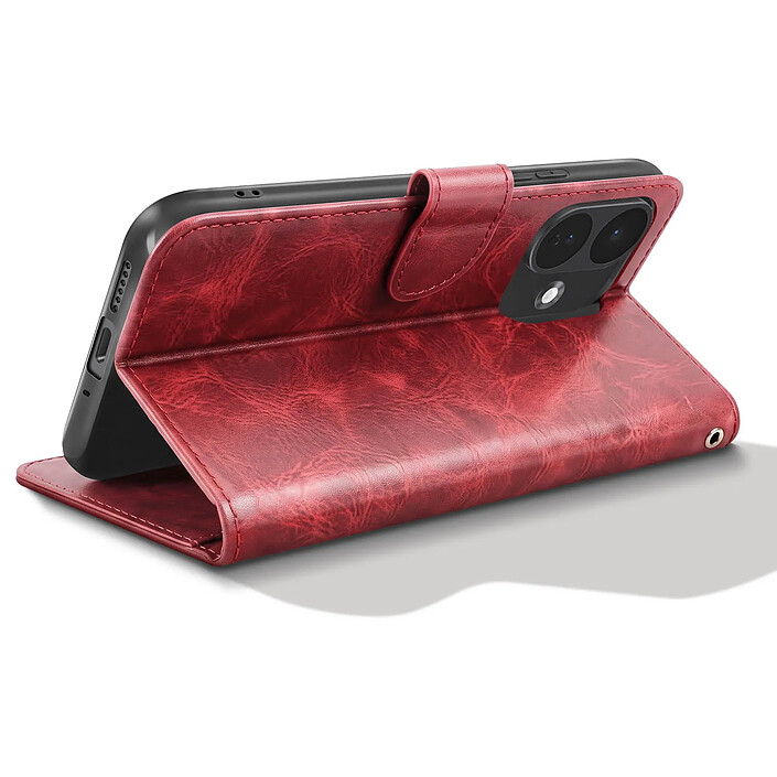 Acheter Étui Portefeuille pour Redmi Note 17 Pro Vintage avec Support Vidéo et Dragonne Bordeaux