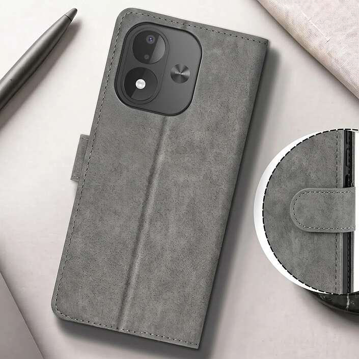 Acheter Étui Portefeuille pour Redmi Note 17 Série Chesterfield avec Support Bleu nuit