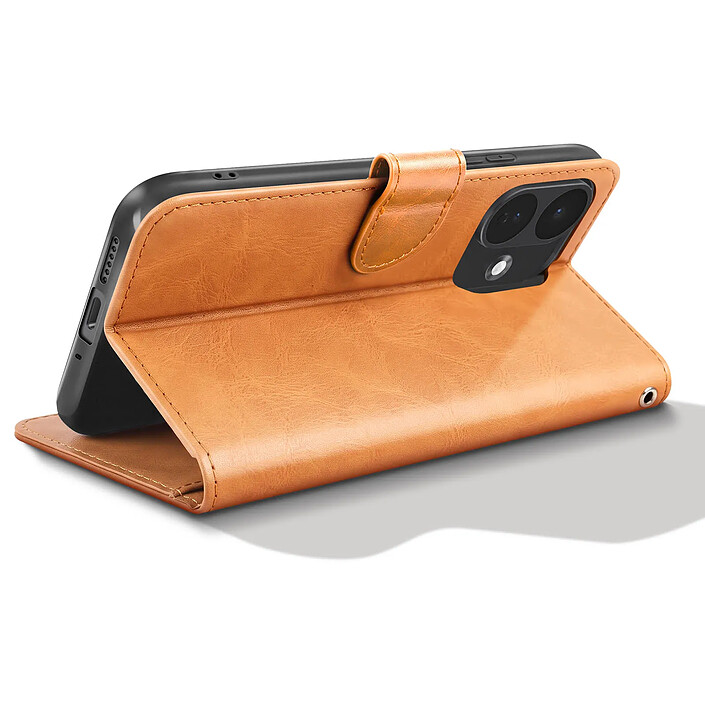 Acheter Étui Portefeuille pour Redmi Note 17 Pro Vintage avec Support Vidéo et Dragonne Camel