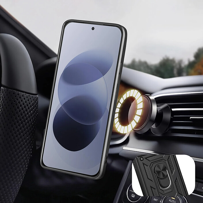 Acheter Coque pour Redmi Note 17 avec Anneau Support et Cache Caméra Coulissant Bleu nuit