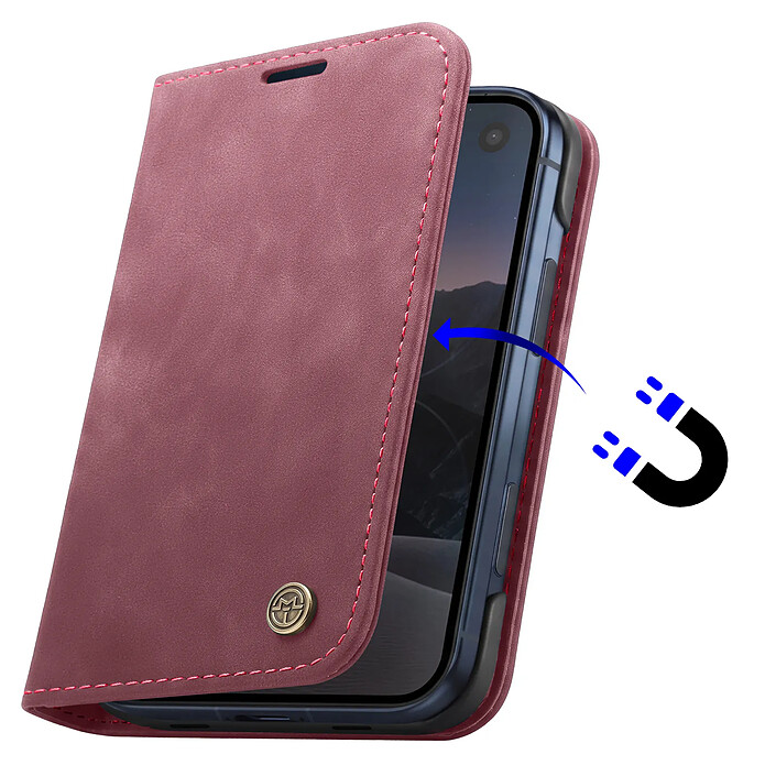 Acheter Caseme Étui Portefeuille pour iPhone Duo Protection RFID Vintage avec Support Bleu canard