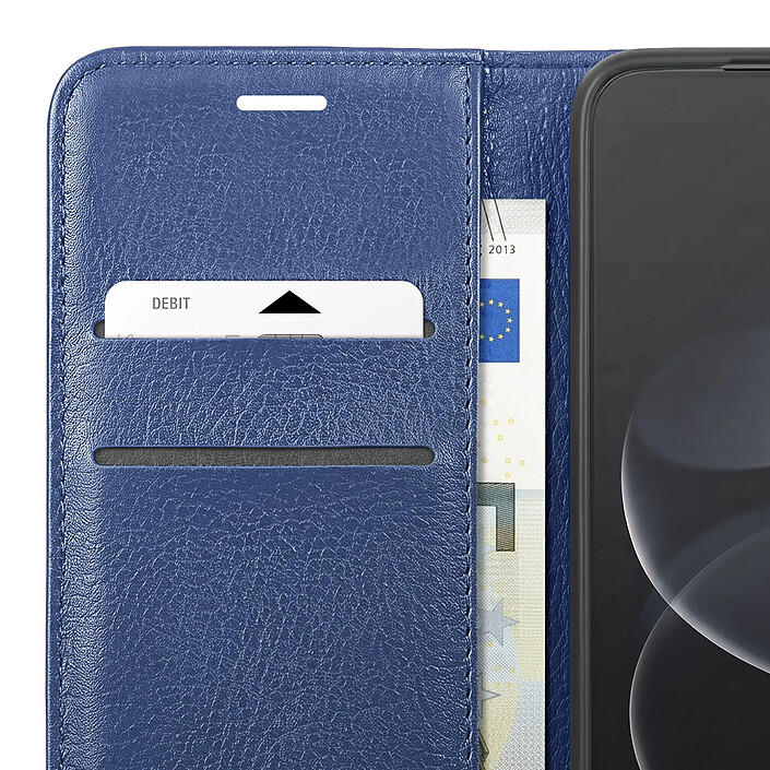 Zanaé Étui Portefeuille pour Redmi Note 17 Pro Max Effet Grainé avec Support Bleu nuit pas cher