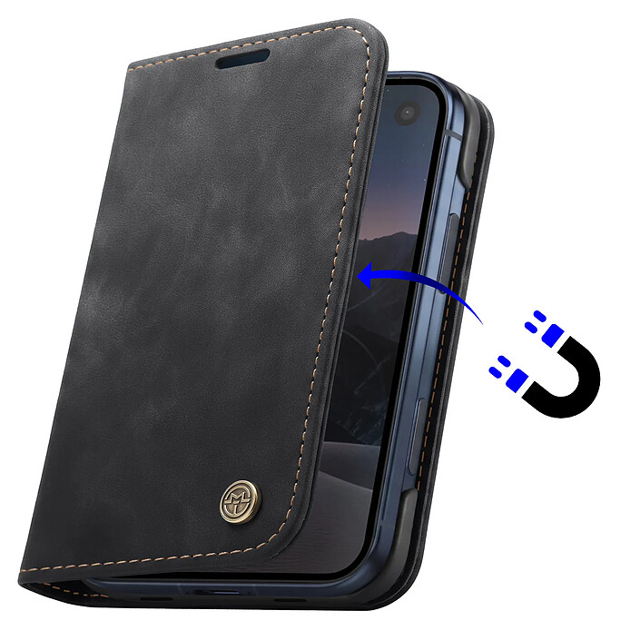 Acheter Caseme Étui Portefeuille pour iPhone Duo Protection RFID Vintage avec Support Bleu canard