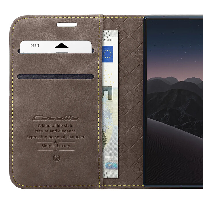 Caseme Étui Portefeuille pour iPhone Duo Protection RFID Vintage avec Support Bleu canard pas cher