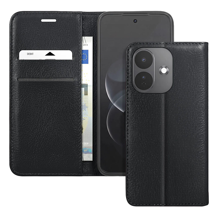 Zanaé Étui Portefeuille pour Redmi Note 17 Pro Effet Grainé avec Support Bleu nuit