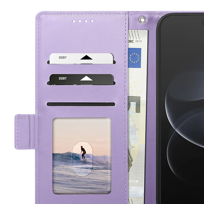 Étui Portefeuille pour Redmi Note 17 Pro Série Smart Book avec Support Lavande pas cher