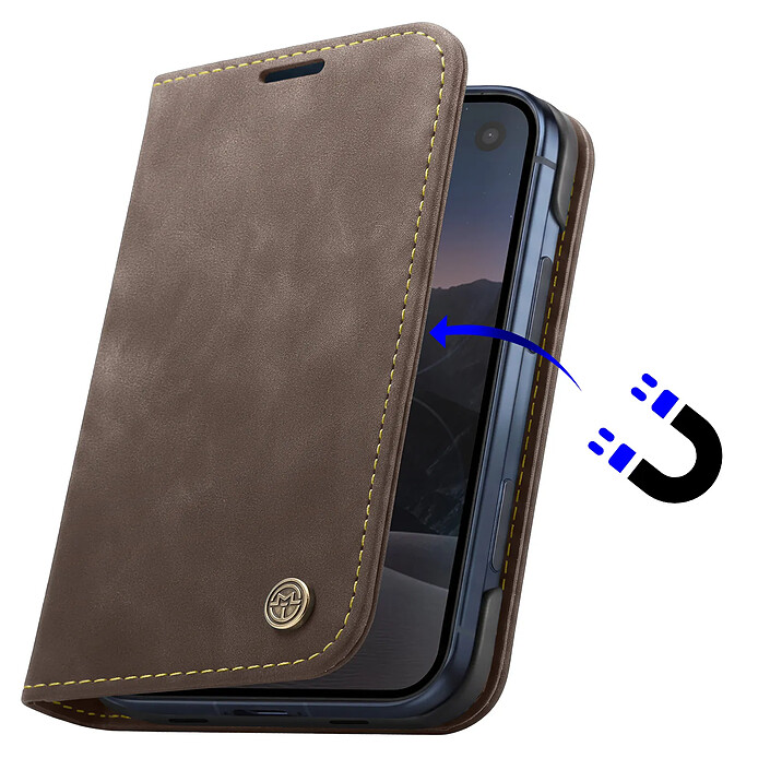 Acheter Caseme Étui Portefeuille pour iPhone Duo Protection RFID Vintage avec Support Bleu canard