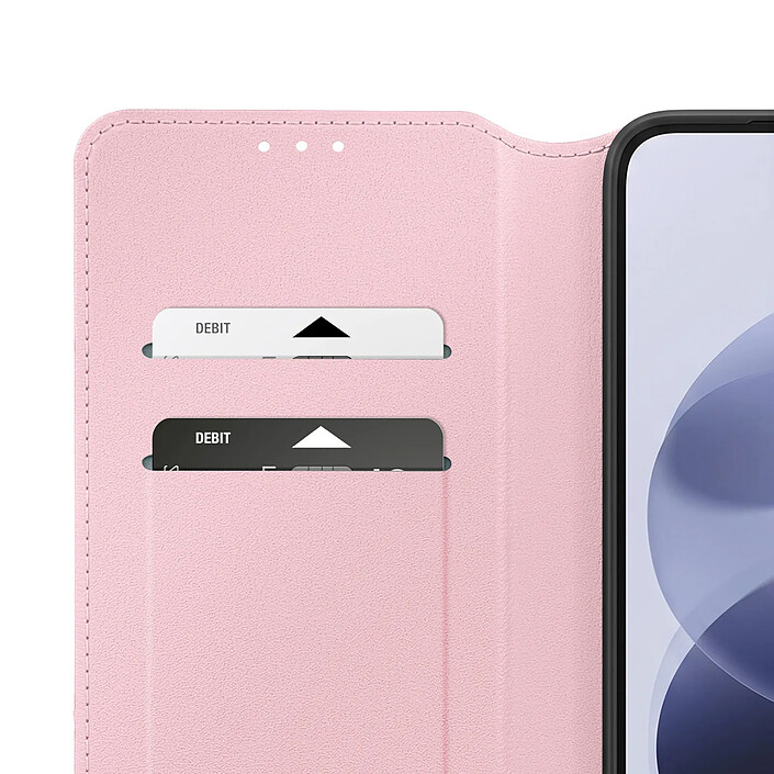 Étui à Clapet pour Redmi Note 17 Fonction Stand Classic Edition Rose champagne pas cher
