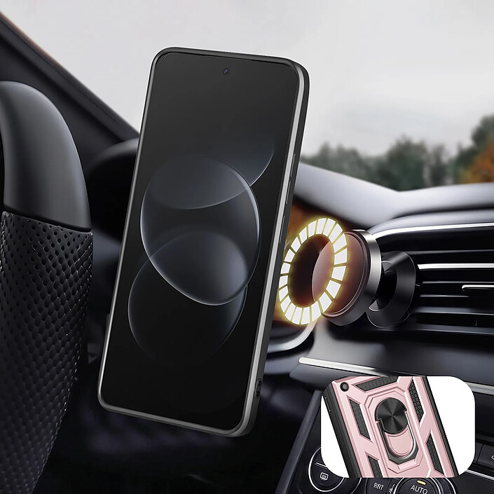 Acheter Coque pour Redmi Note 17 Pro avec Anneau Support et Cache Caméra Coulissant Noir