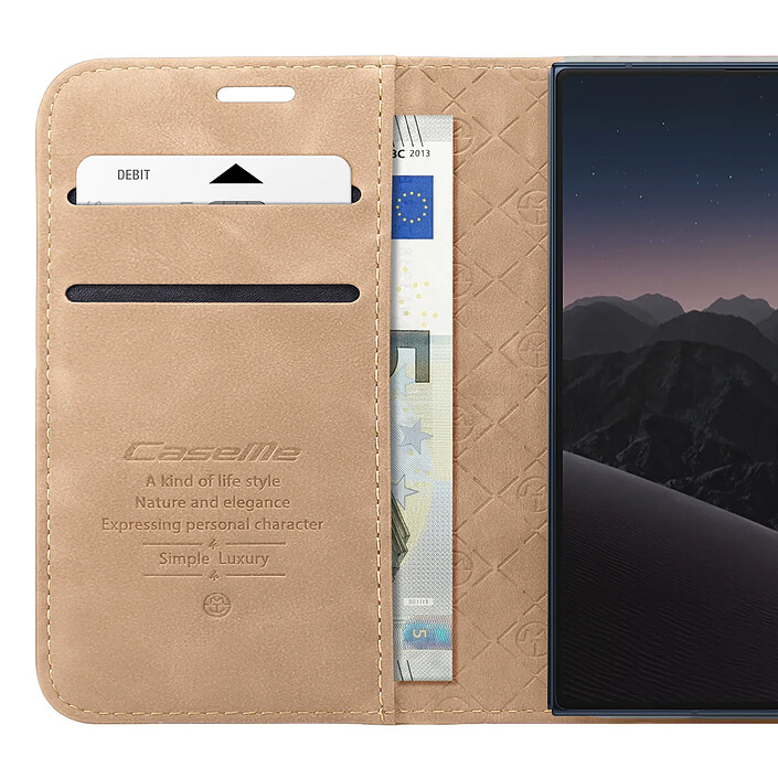 Caseme Étui Portefeuille pour iPhone Duo Protection RFID Vintage avec Support Bleu canard pas cher
