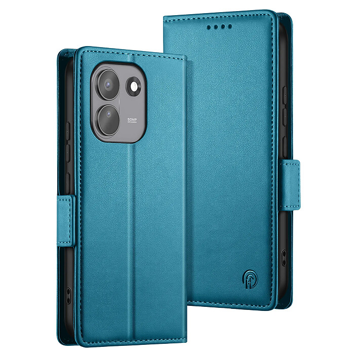 Étui Portefeuille pour Redmi Note 17 Pro Max Série Smart Book avec Support Bleu canard